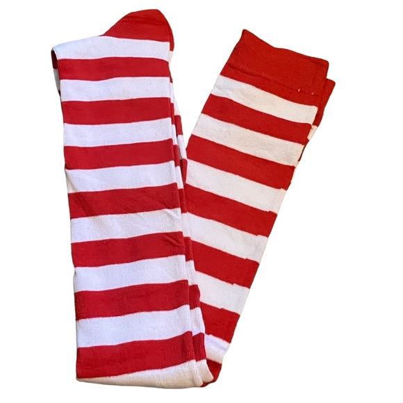 Over the knee socks red & white stripes - Picture 3 of 5
